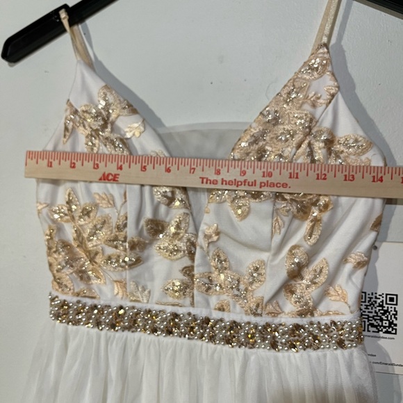 Emerald Sundae Dress Sz 7 Ivory Metallic Embroidered Wedding Party Ball Gown New - Picture 14 of 15